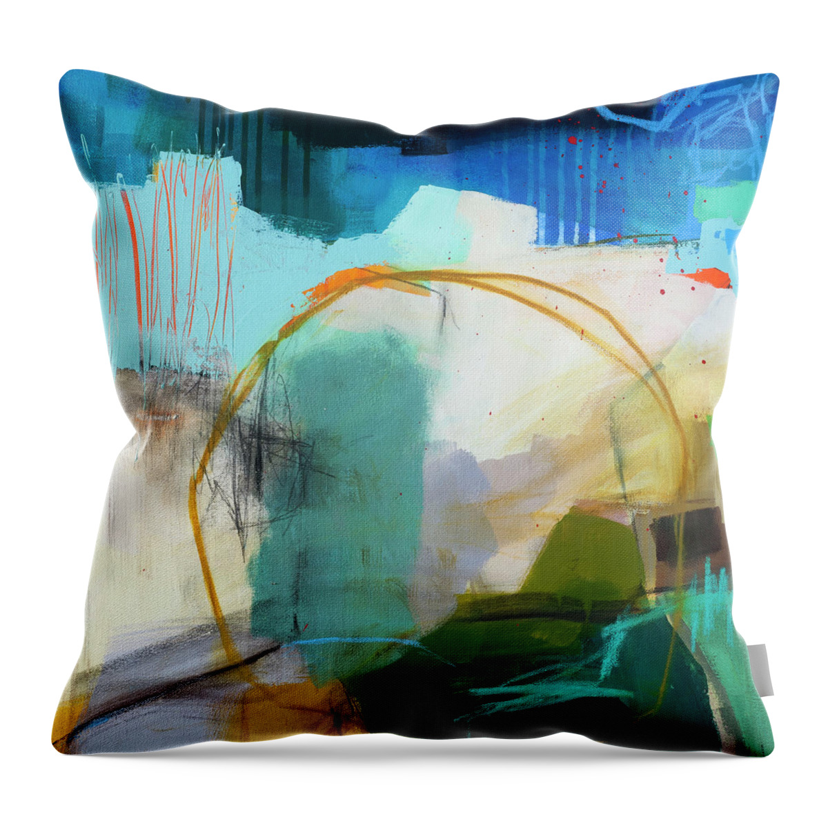 Abstract Art Throw Pillow featuring the painting Intertidal #1 by Jane Davies