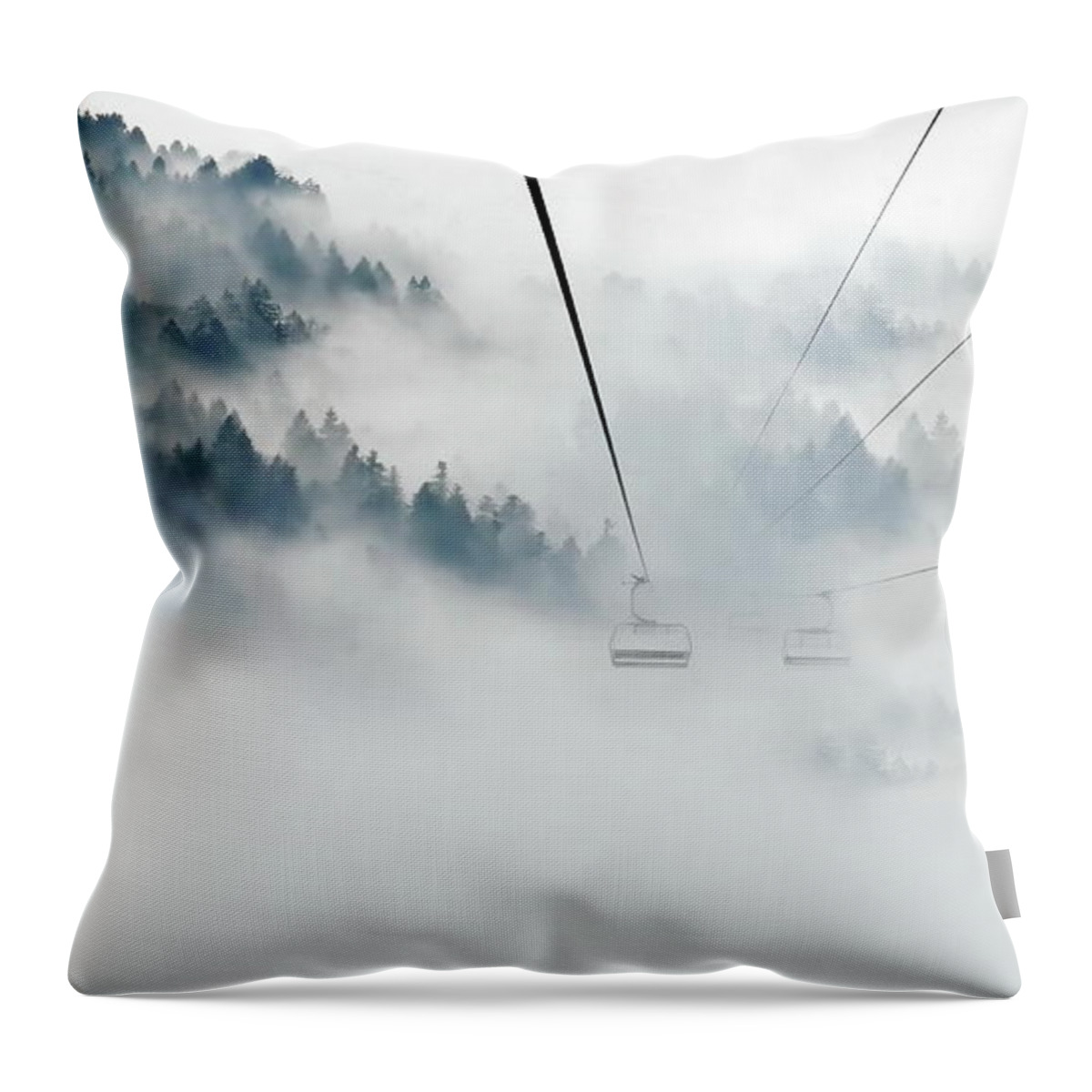 Skiing Throw Pillow featuring the photograph Into the Abyss by Andrea Kollo
