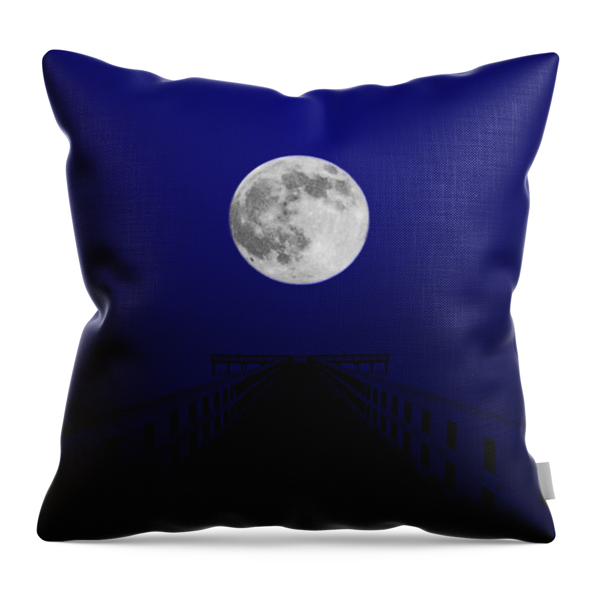Moon Throw Pillow featuring the photograph Into the Blue by Nathan Little