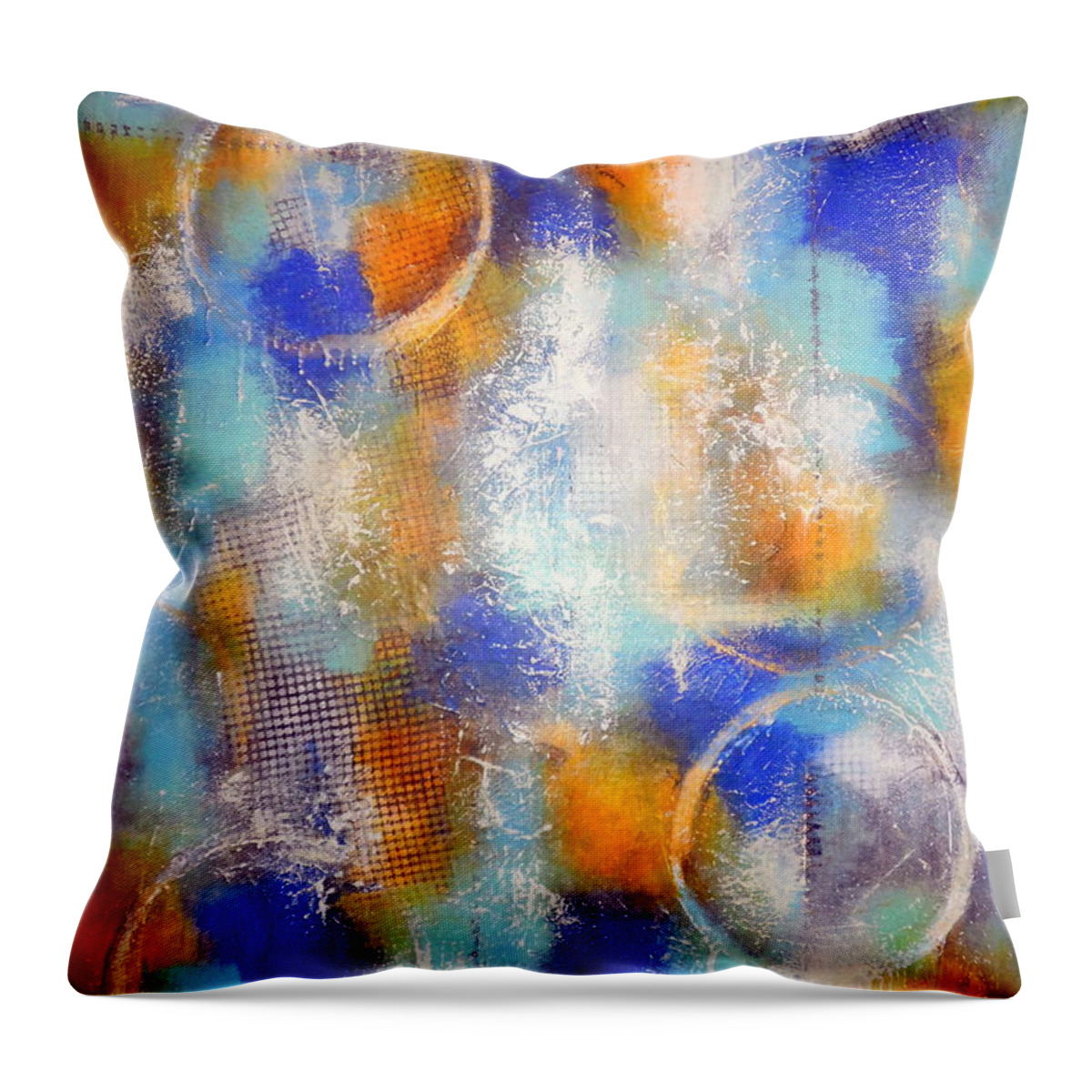 Resin Art Throw Pillow featuring the painting Into the Mystic by Jane Biven