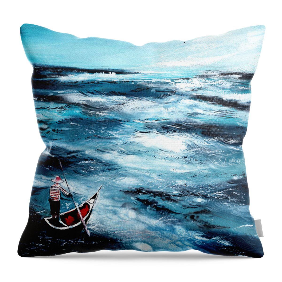 Nature Throw Pillow featuring the painting Into Unknown by Anil Nene