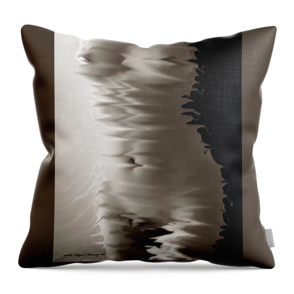 Female Nude Model Throw Pillow featuring the digital art Invasion of Privacy by Wayne Bonney