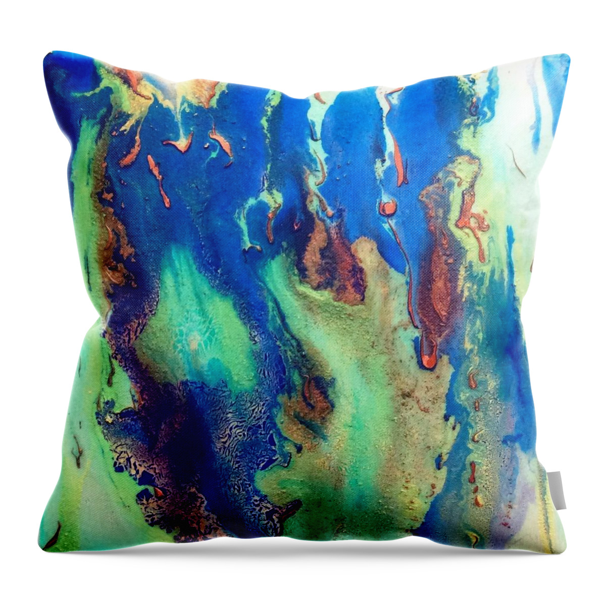 Abstract Throw Pillow featuring the painting Inversion by Pat Purdy