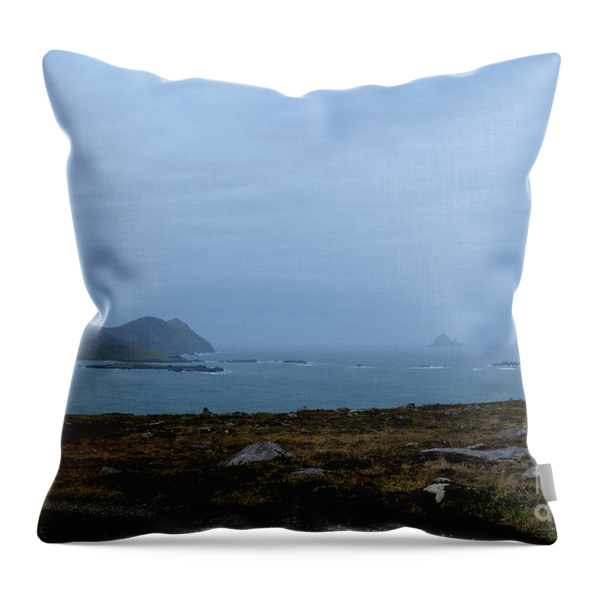 Blasket-islands Throw Pillow featuring the photograph Ireland's Blasket Islands Off the Shore of Dingle by DejaVu Designs