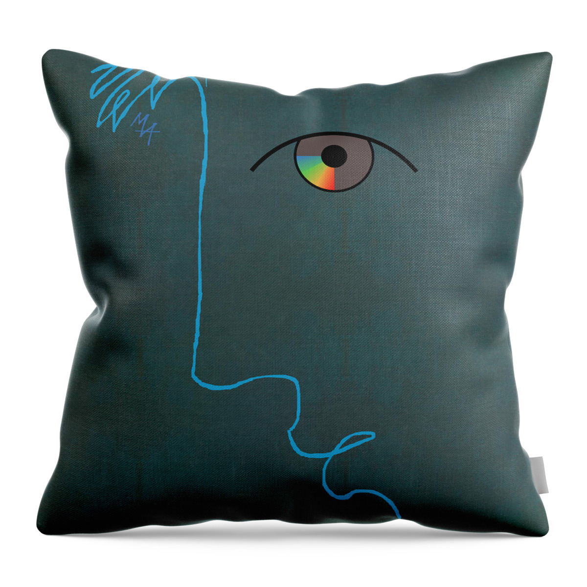 Face Throw Pillow featuring the painting Iris by Attila Meszlenyi
