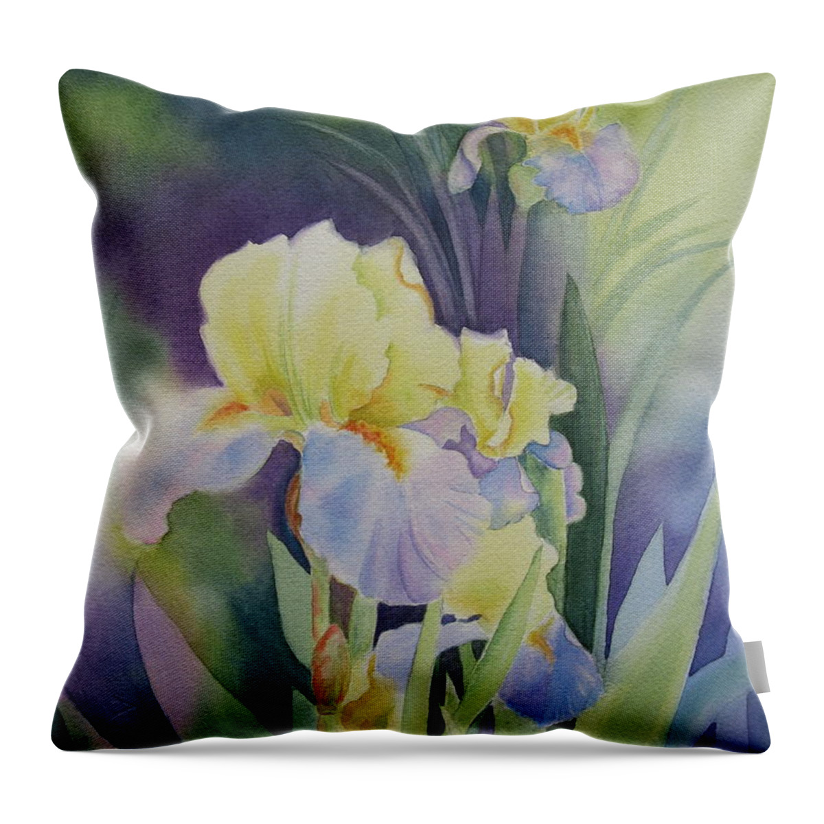Iris Throw Pillow featuring the painting Iris by Deborah Ronglien