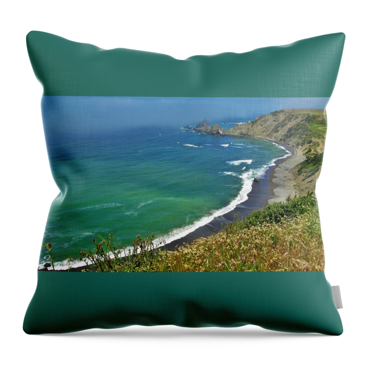 Irish Beach Throw Pillow featuring the photograph Irish Beach ViewPoint by Lisa Dunn