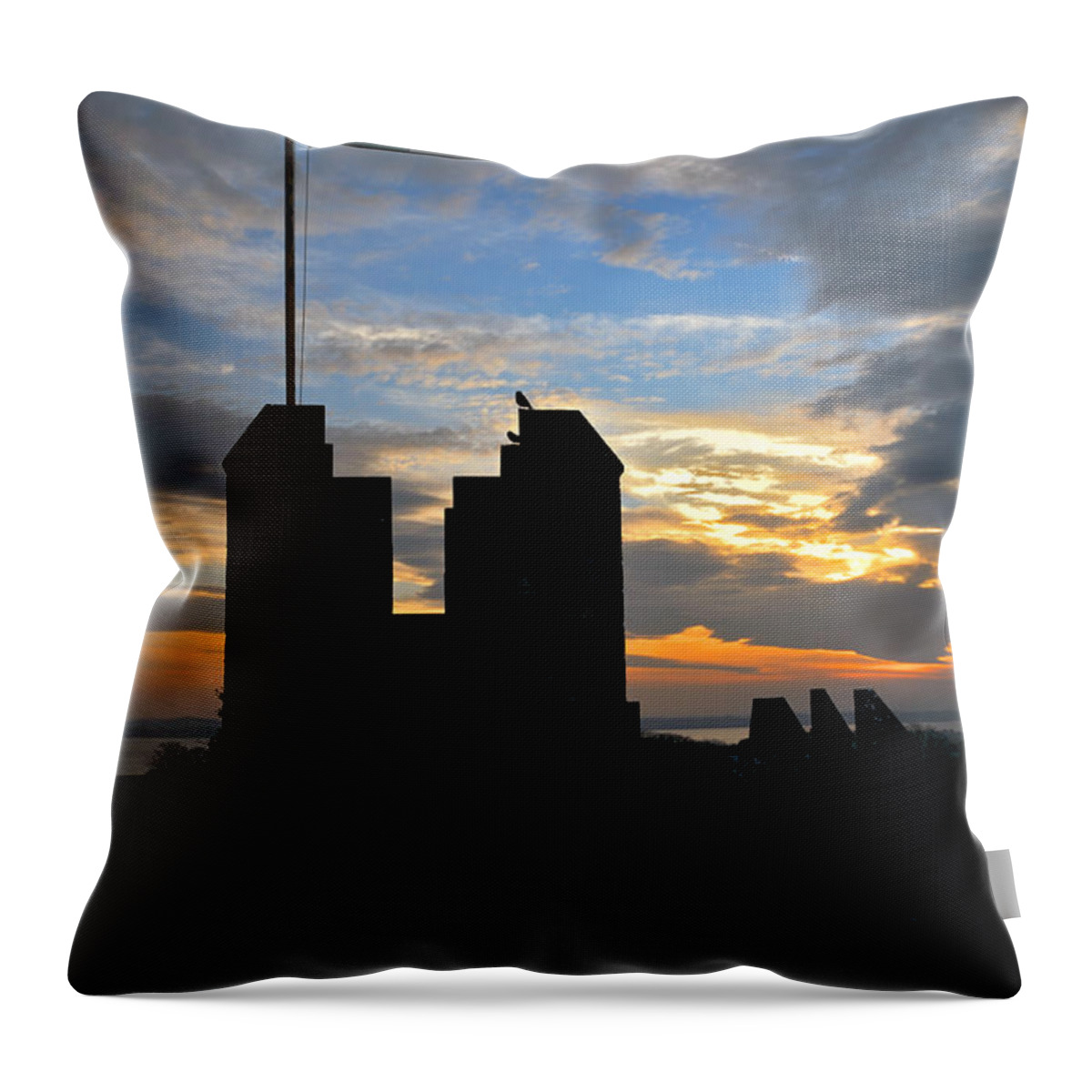 Lawrence Throw Pillow featuring the photograph Irish Sunset Over Ramparts 1 by Lawrence Boothby