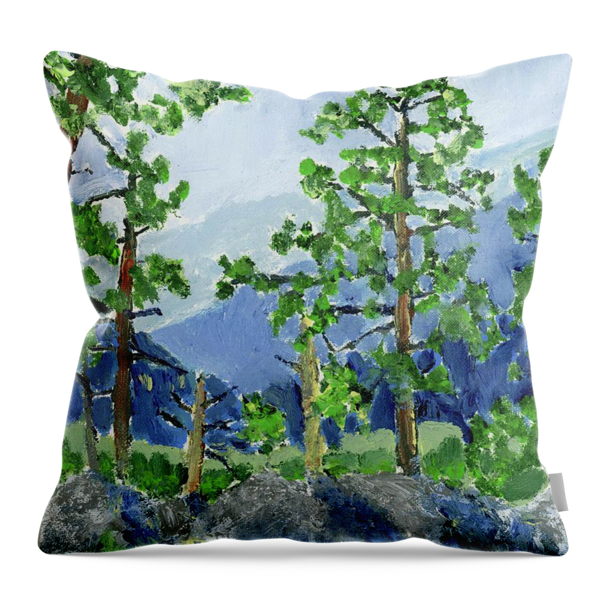 Mt. Rushmore Throw Pillow featuring the painting Iron Mountain Road by Rodger Ellingson