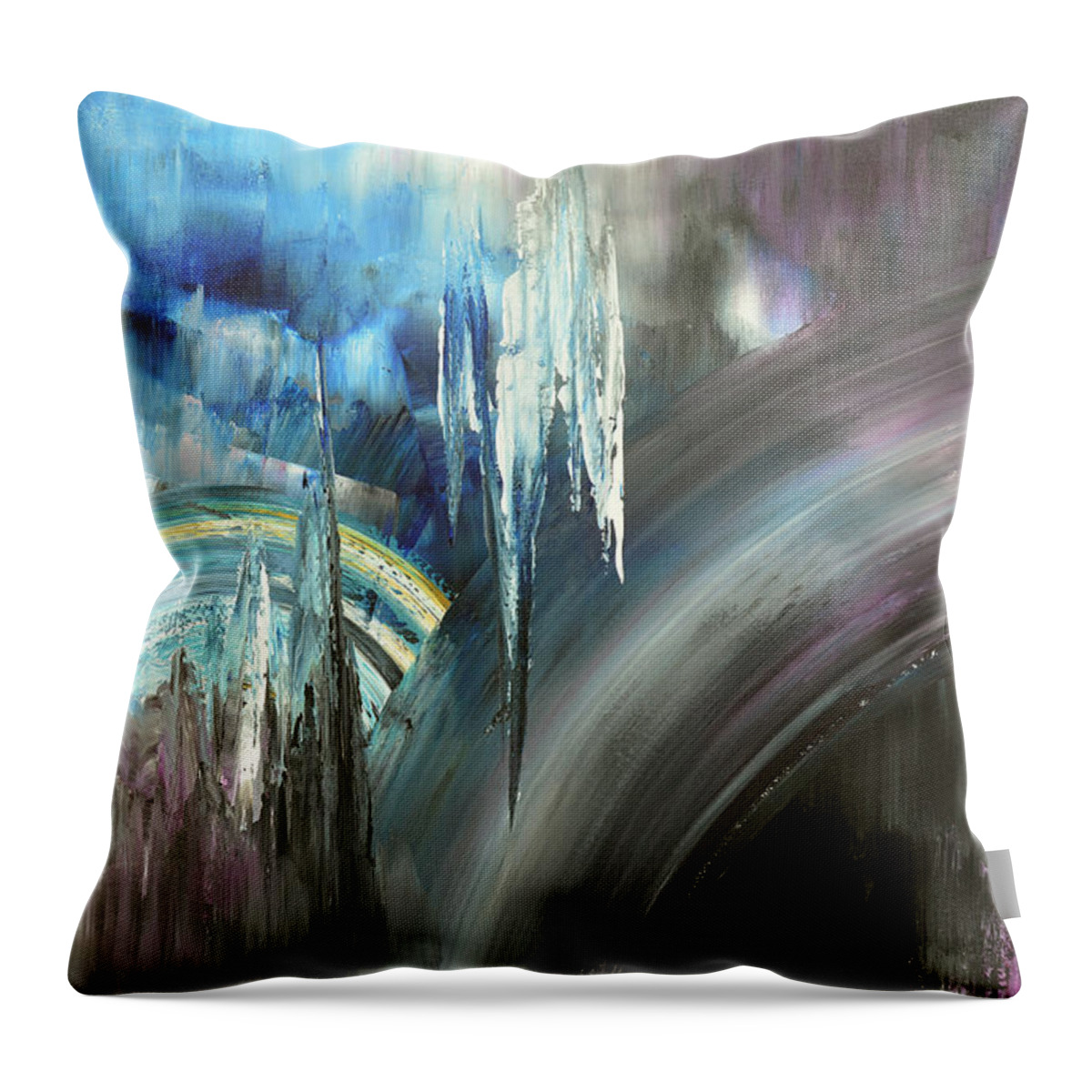 Abstract Throw Pillow featuring the painting Irresistible Impulses by Tatiana Iliina
