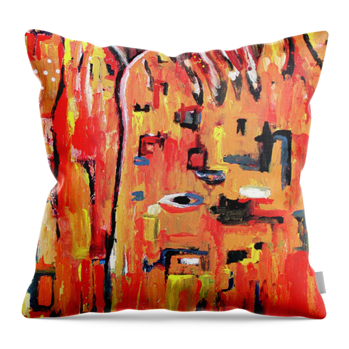 Native American Throw Pillow featuring the painting Isabel by Frank Botello
