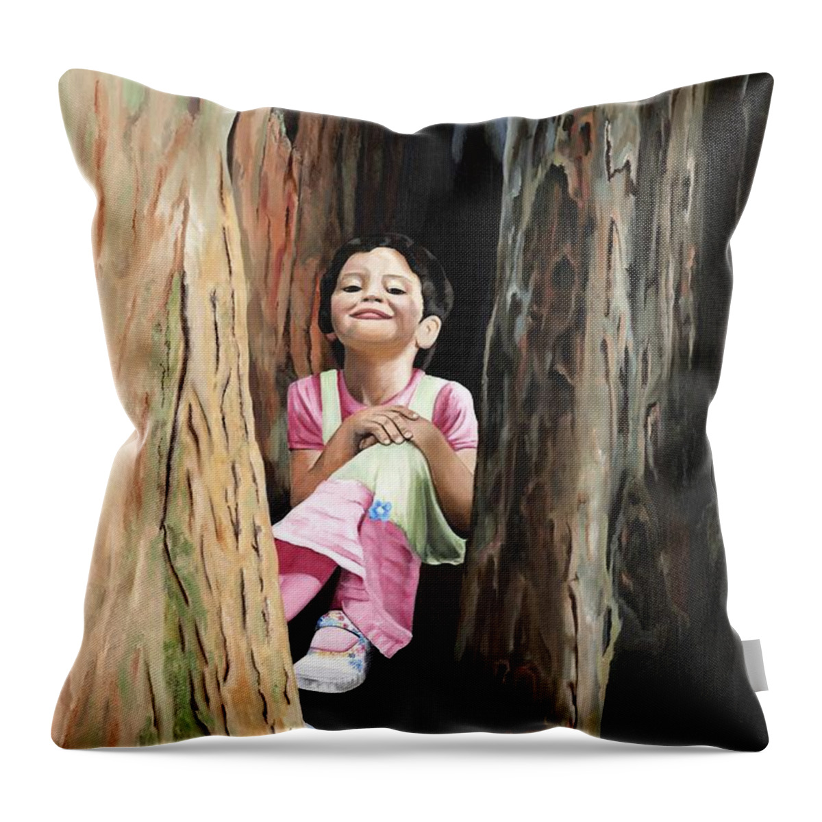 Girl Throw Pillow featuring the painting Isabella of Kilkenny by Mary Rogers