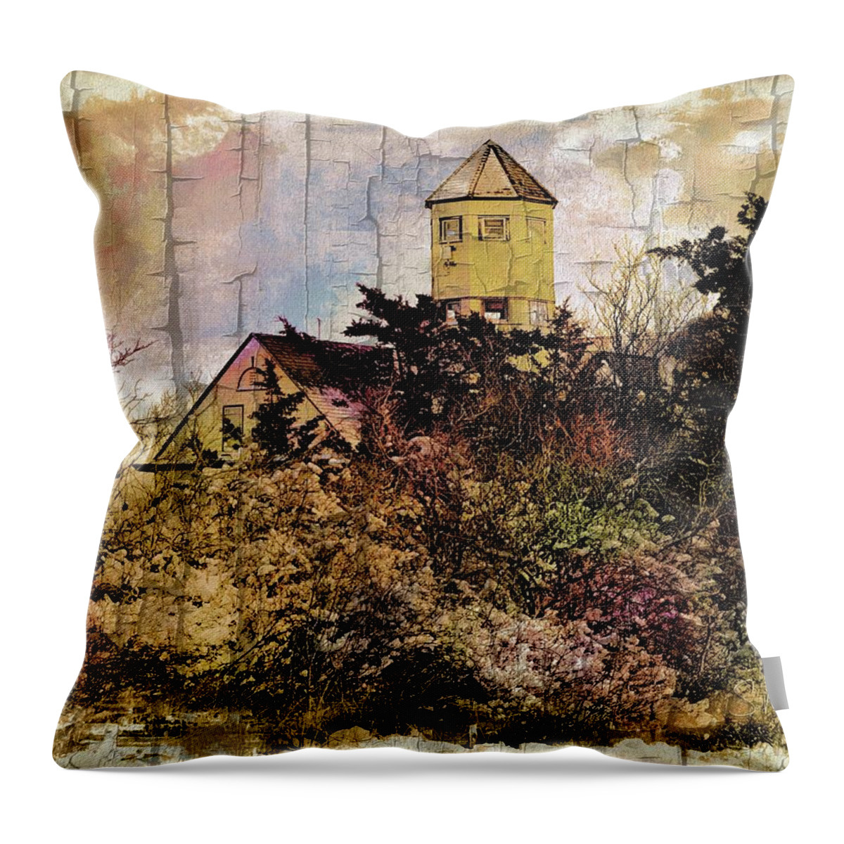 Landscape Throw Pillow featuring the digital art Island Beach 8 by Sami Martin