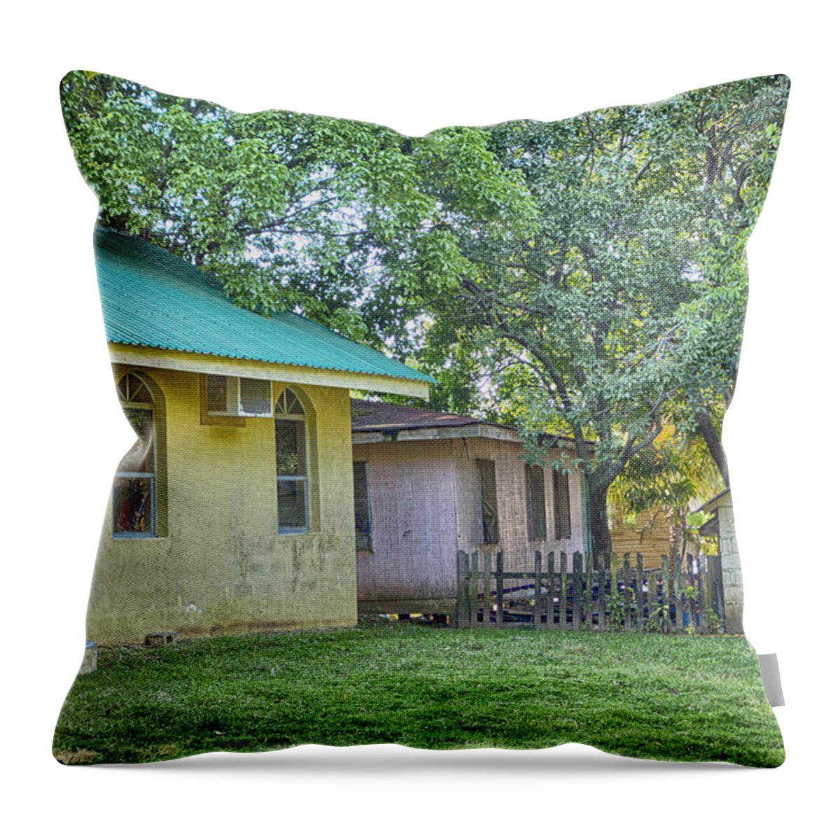 Church Throw Pillow featuring the photograph Island Church Yard by Jessica Levant