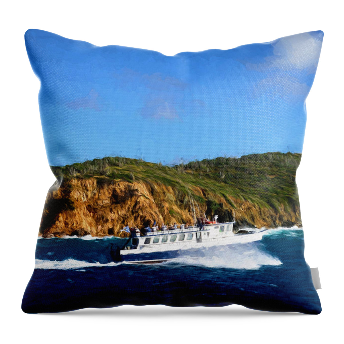 Caribbean Throw Pillow featuring the photograph Island Cruising by Greg Norrell