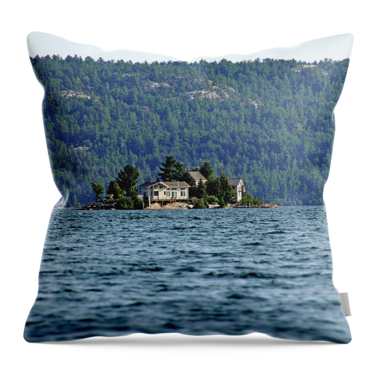 Mcgregor Bay Throw Pillow featuring the photograph Island Life McGregor Bay by Debbie Oppermann