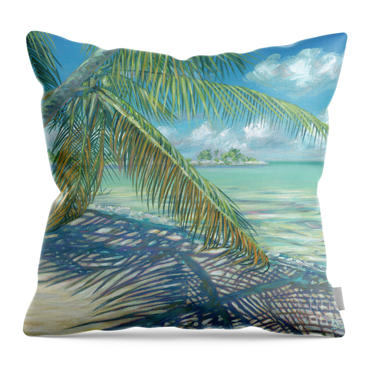 Cat Cay Throw Pillow featuring the painting Island Shade by Danielle Perry