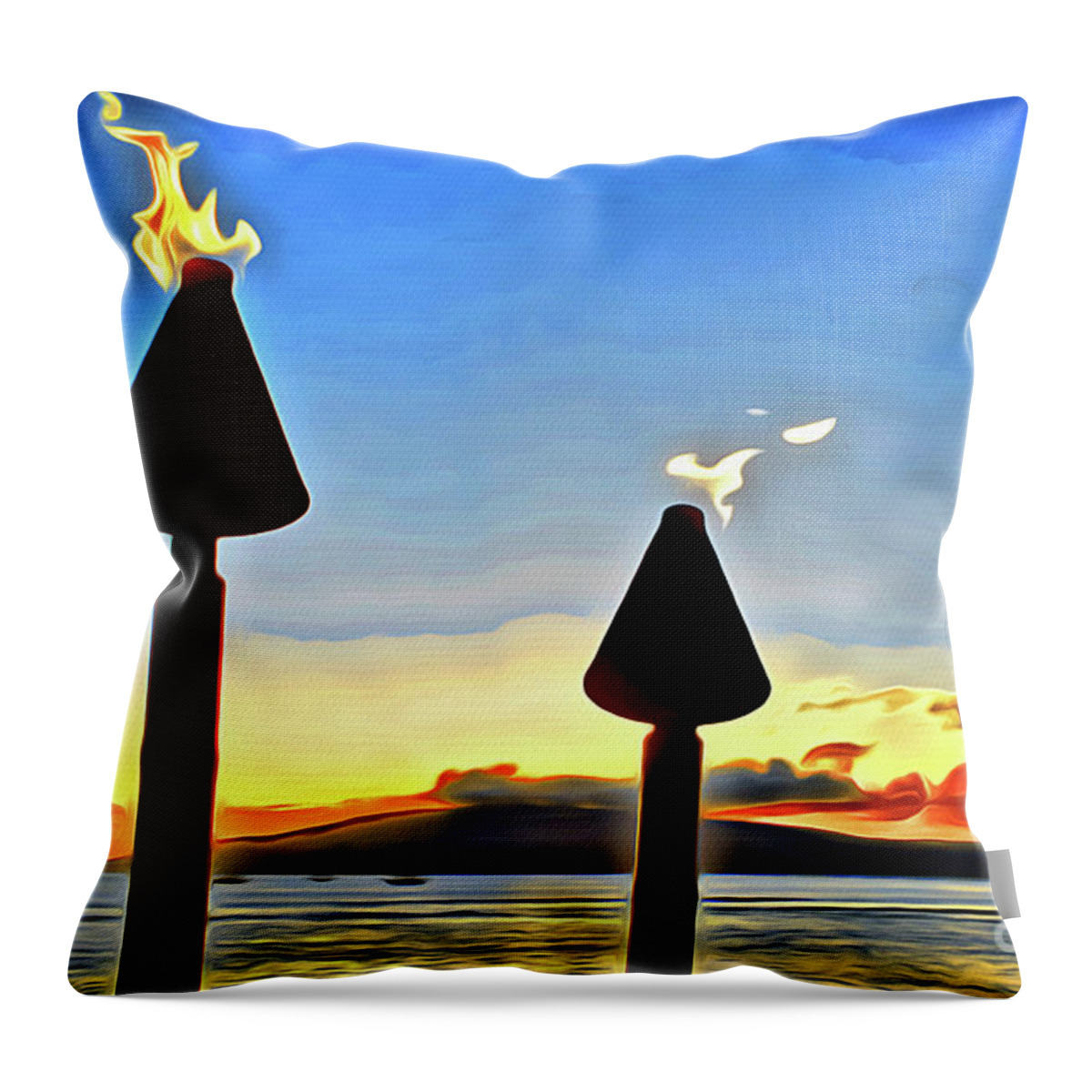 Island Throw Pillow featuring the photograph Perfect View At Sunset by Jerome Stumphauzer