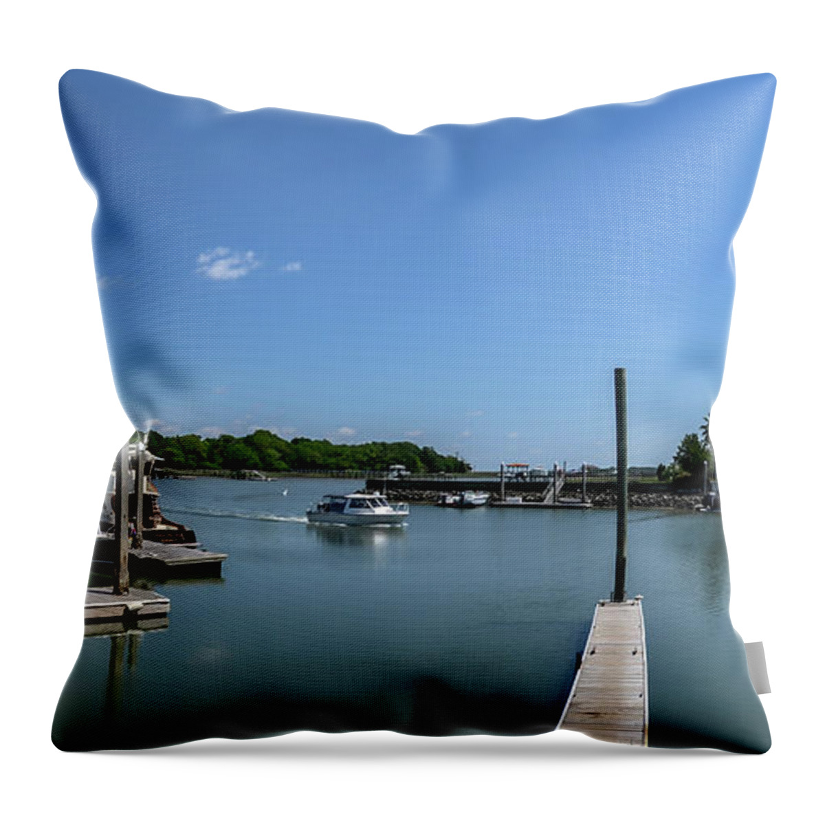 Isle Of Palms Throw Pillow featuring the photograph Isle of Palms Marina by Dale Powell
