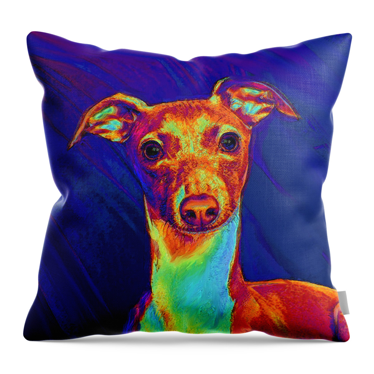 Greyhound Throw Pillow featuring the digital art Italian Greyhound by Jane Schnetlage