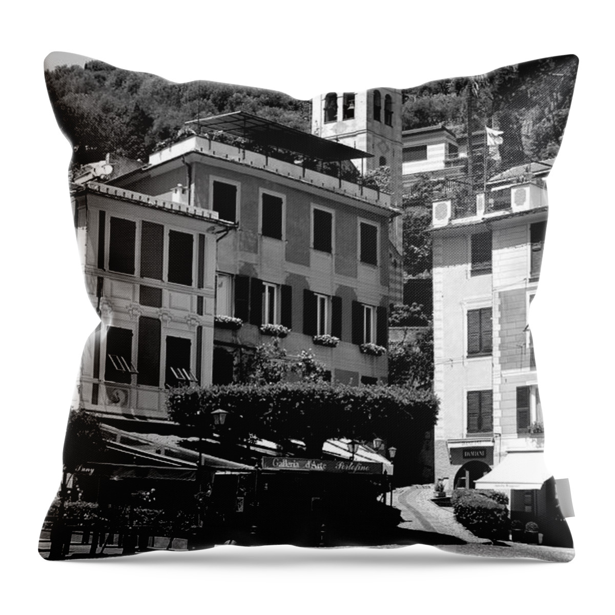 Portofino Throw Pillow featuring the photograph Italian Riviera by Corinne Rhode