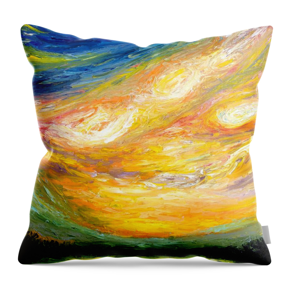 Sunset Throw Pillow featuring the painting Italian Sunset by Chiara Magni
