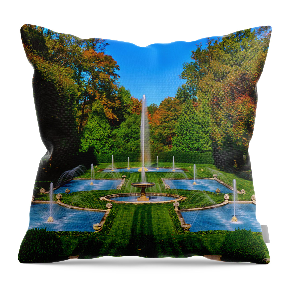 Longwood Garden Throw Pillow featuring the photograph Italian Water Garden by Amanda Jones
