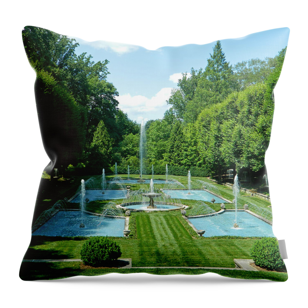 Italian Water Garden Throw Pillow featuring the photograph Italian Water Garden by Emmy Vickers