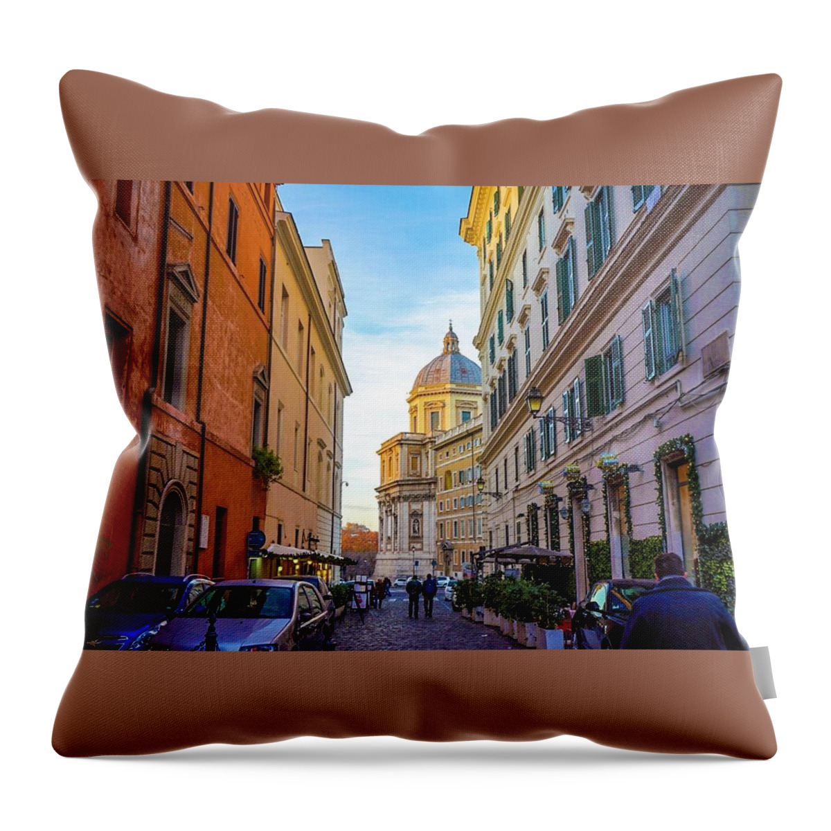 Italy Throw Pillow featuring the photograph Italy Rome Sun Set Cityscape by Street Fashion News