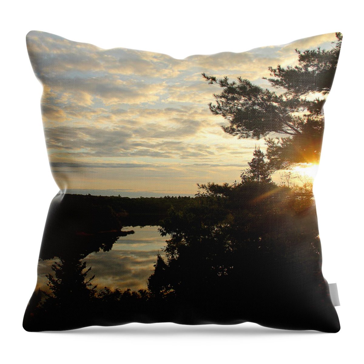 Deep Bay Throw Pillow featuring the photograph It's A Beautiful Morning by Debbie Oppermann