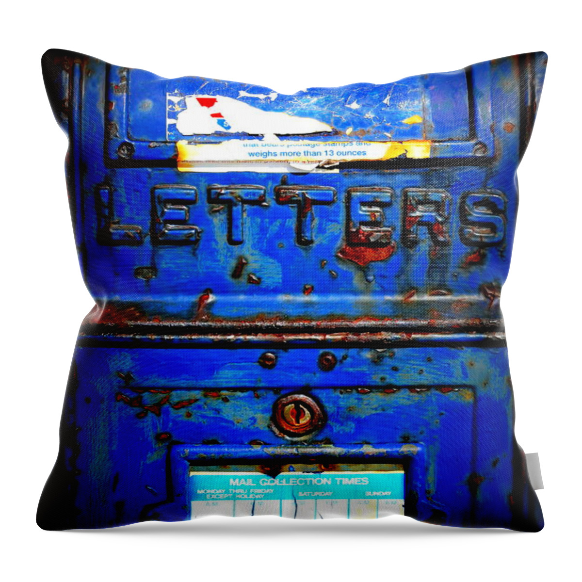 Old Mailbox Throw Pillow featuring the photograph Its in the mail. by Imagery-at- Work