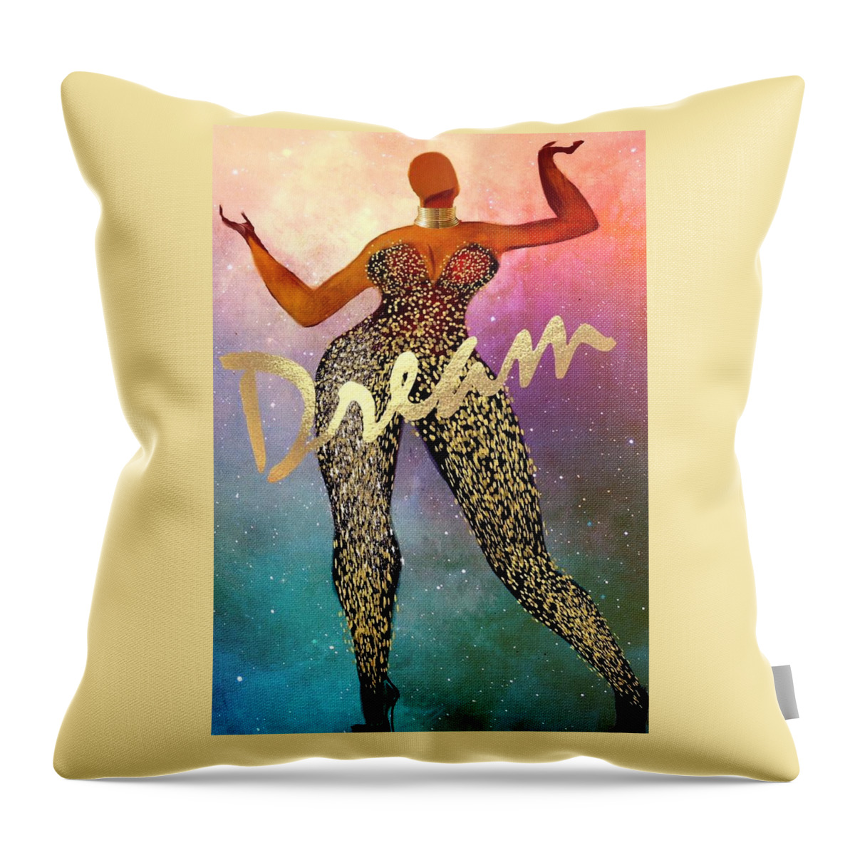 Bald Throw Pillow featuring the digital art ItWasJustADream by Romaine Head
