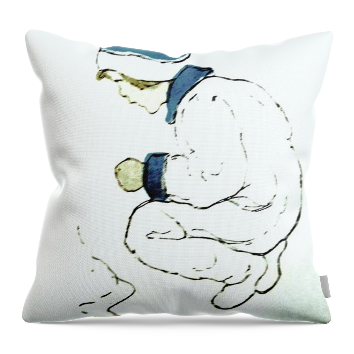 Prince Throw Pillow featuring the drawing Jack be Nimble by Frederick Lyle Morris - Disabled Veteran