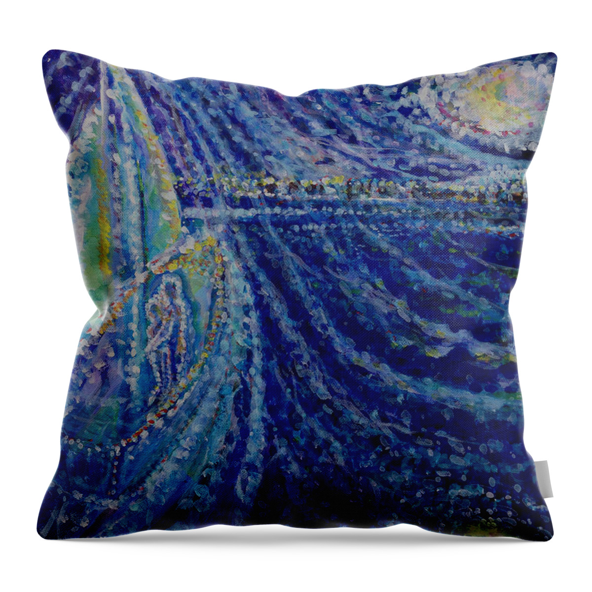 Ghost Ship Throw Pillow featuring the painting Ghost Ship by Holly Carmichael