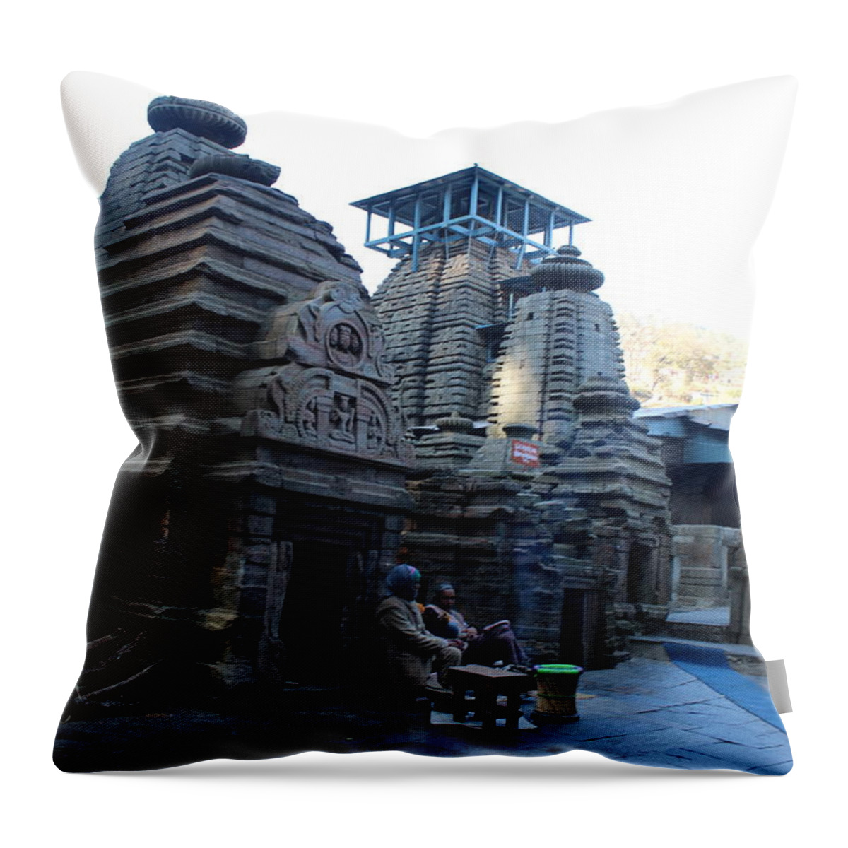 Jageshwar Throw Pillow featuring the photograph Jageshwar Temples by Jennifer Mazzucco