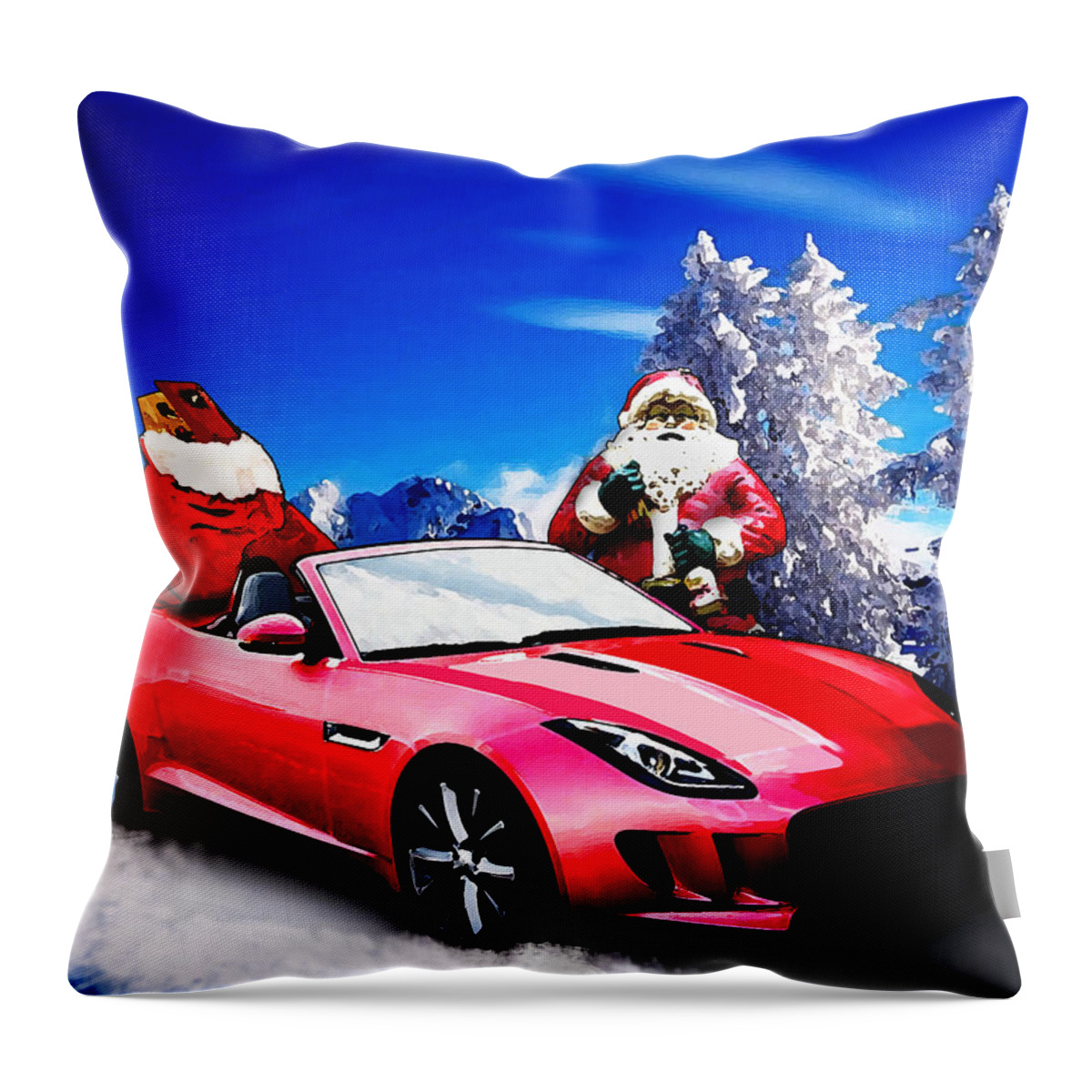 Merry Throw Pillow featuring the photograph Santas Secret Sleigh Revealed by Chas Sinklier
