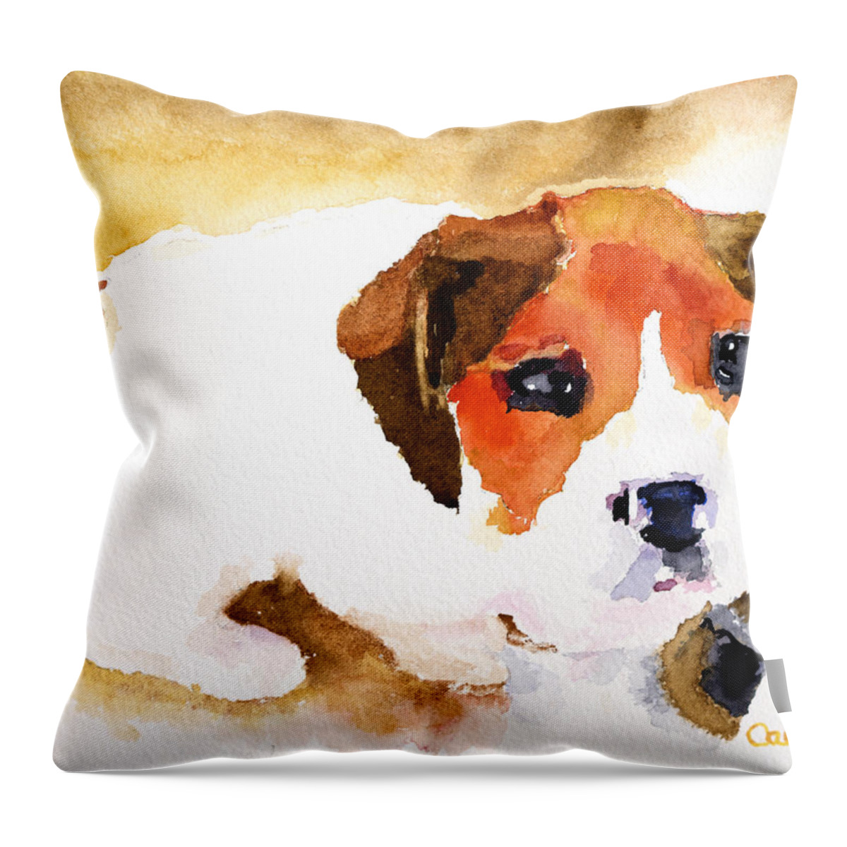 Pet Throw Pillow featuring the painting Jamie by Ruben Carrillo