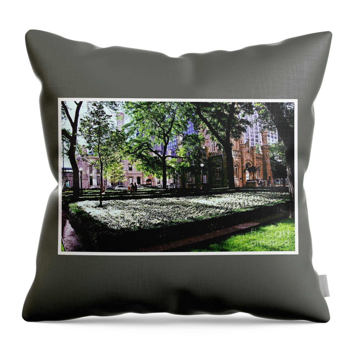 United States Throw Pillow featuring the photograph Jane M. Byrne Plaza - City of Chicago by Frank J Casella
