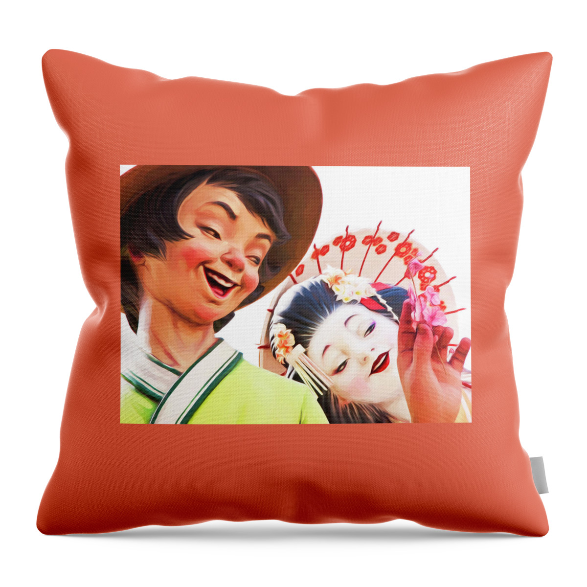 Japan Throw Pillow featuring the digital art Japan Love by Dennis Cox