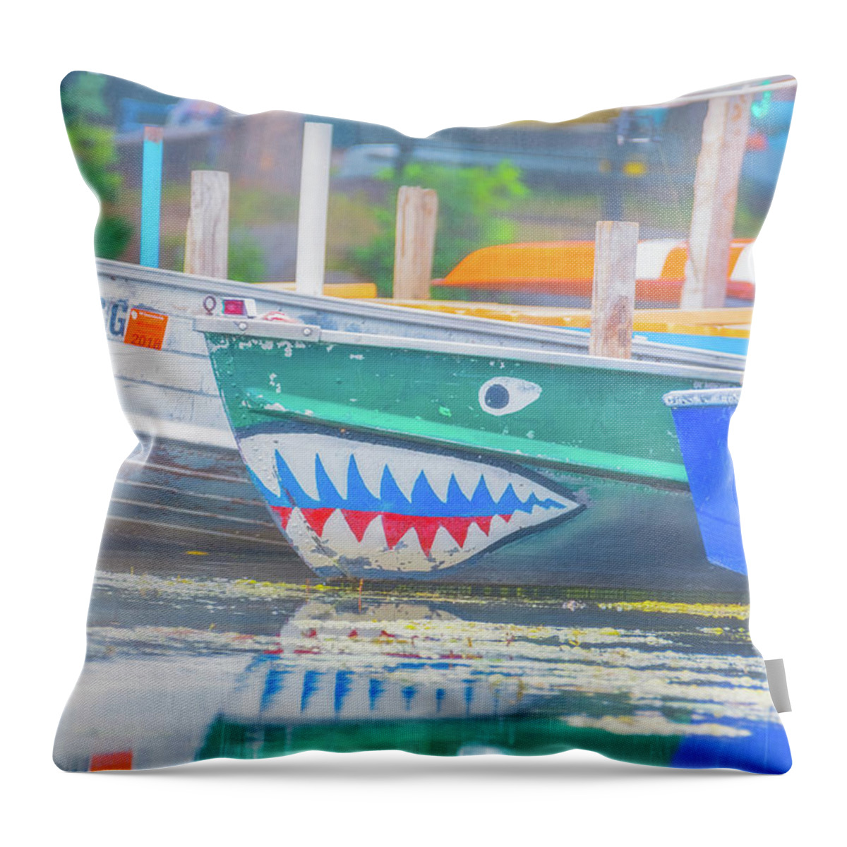 Boat Throw Pillow featuring the photograph Jaws by Pamela Williams
