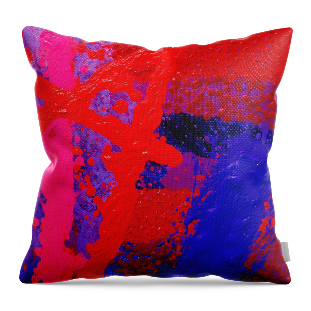 Abstract Throw Pillow featuring the painting Jazz Process VI by John Nolan