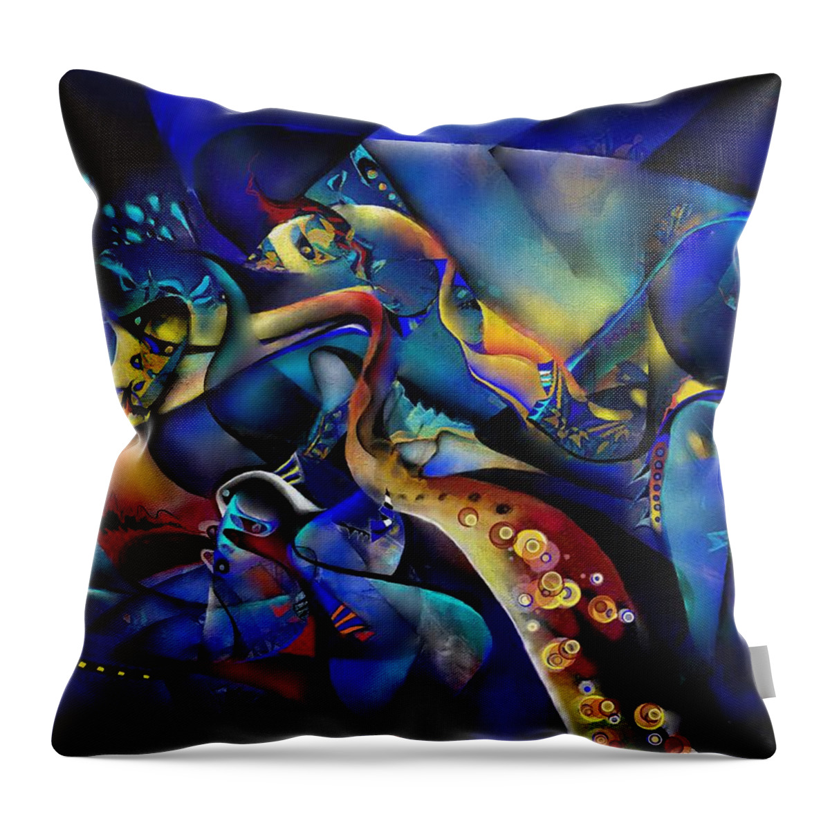 Jazz Throw Pillow featuring the painting Jazz by Wolfgang Schweizer