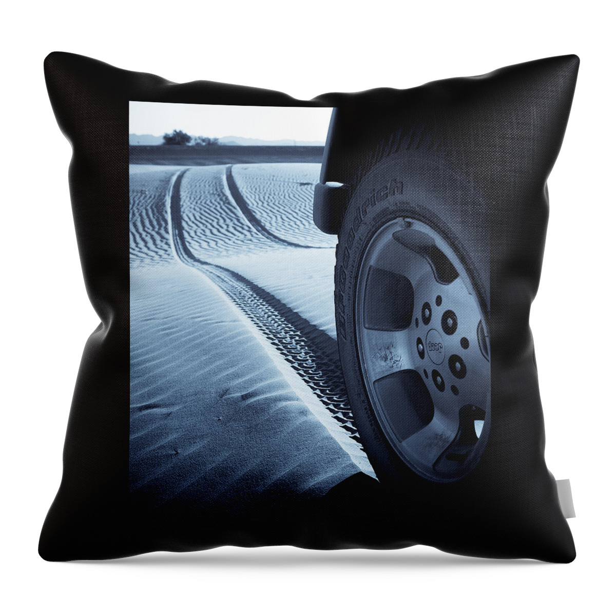Jeep Throw Pillow featuring the photograph Jeep Tire Track by Scott Sawyer