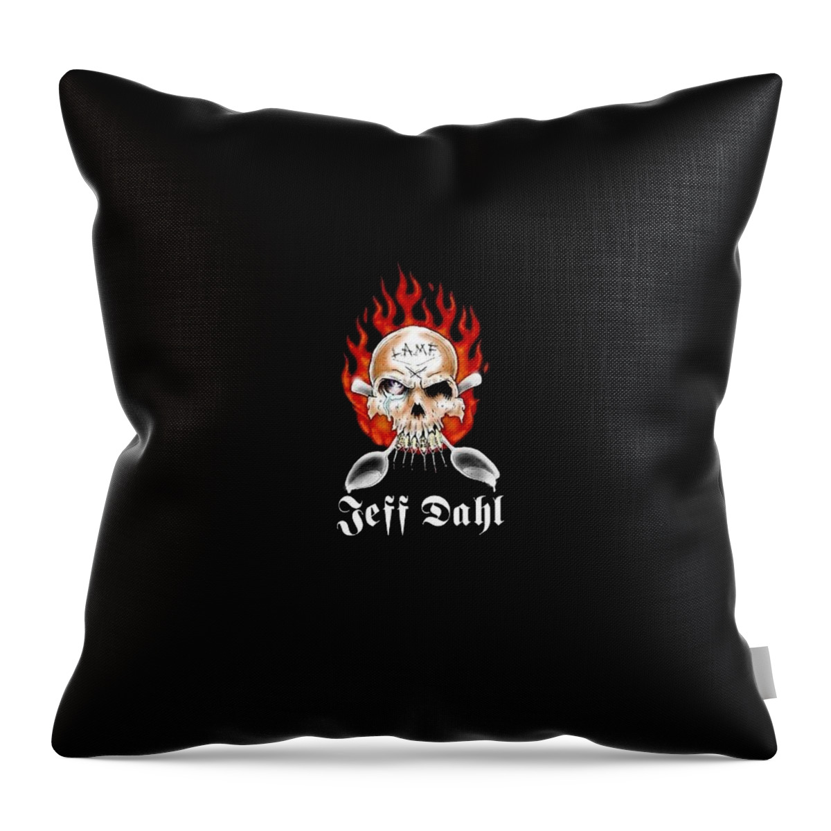 Jeff Dahl Throw Pillow featuring the painting Jeff Dahl - Lamf by Ryan Almighty