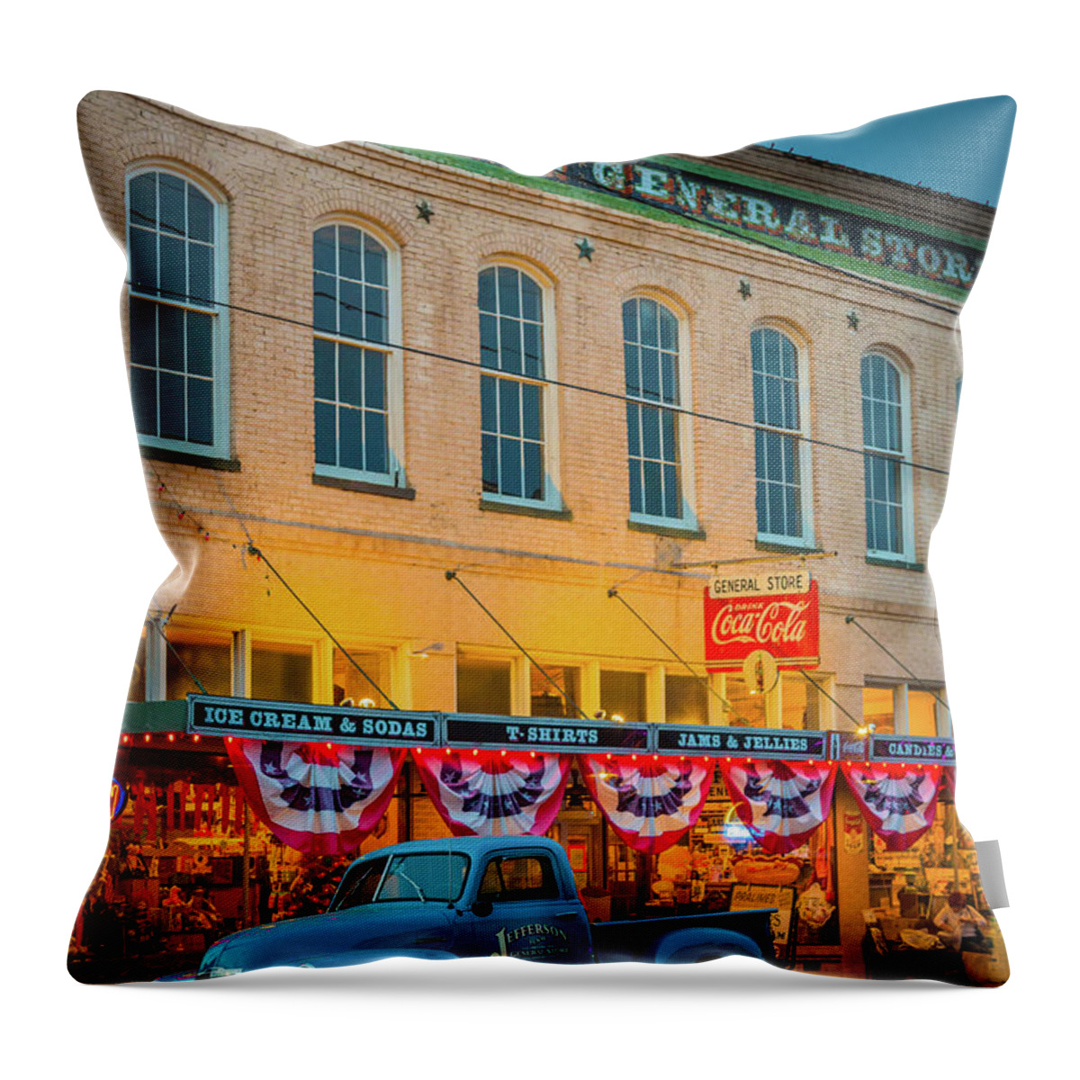 America Throw Pillow featuring the photograph Jefferson General Store by Inge Johnsson