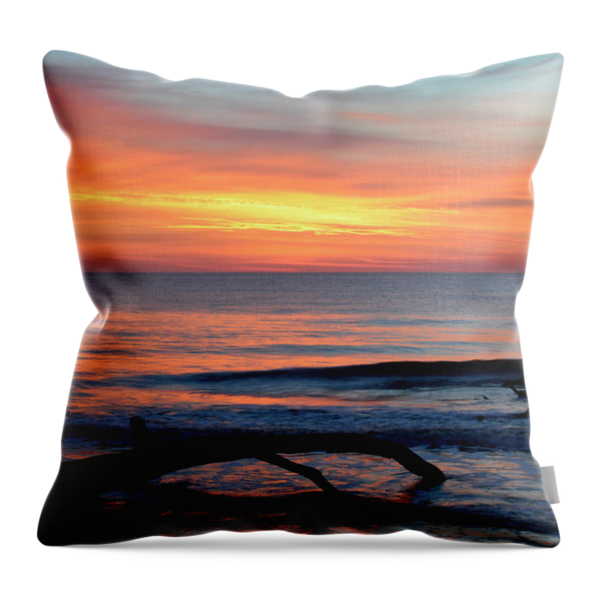 Beach Photographs Throw Pillow featuring the photograph Jekyll Island Sunrise 2016B by Bruce Gourley