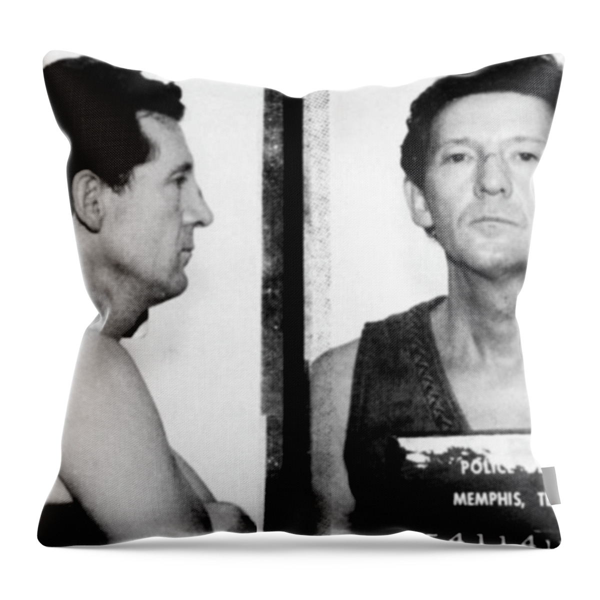 Jerry Lee Lewis Throw Pillow featuring the photograph Jerry Lee Lewis Mug Shot Horizontal by Tony Rubino