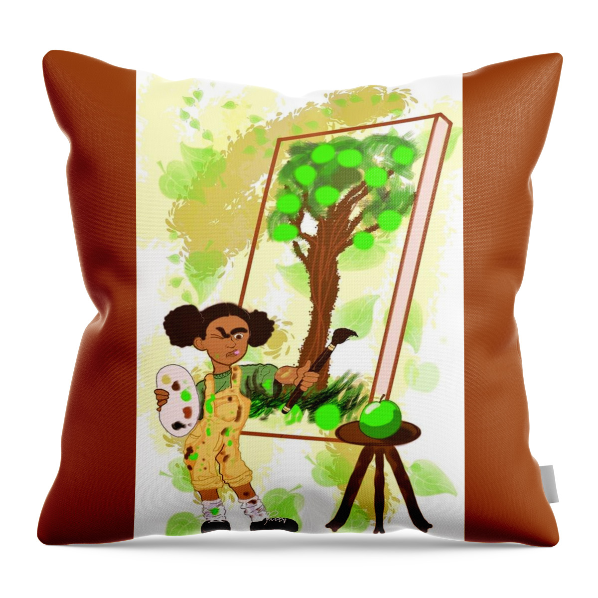 Jessica Throw Pillow featuring the mixed media Jessica the Great by Demitrius Motion Bullock