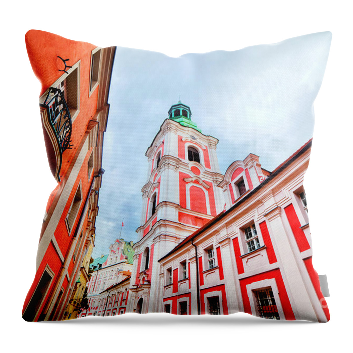 Poznan Throw Pillow featuring the photograph Jesuit College in Poznan by Michal Bednarek