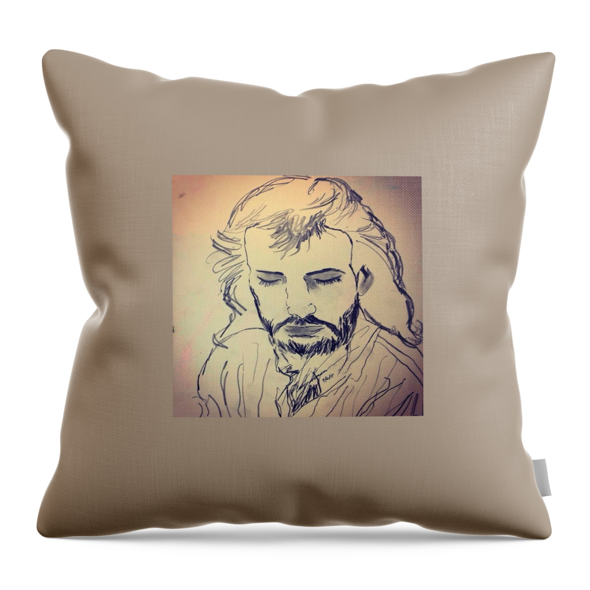 Life Throw Pillow featuring the drawing Jesus Life by Love Art Wonders By God